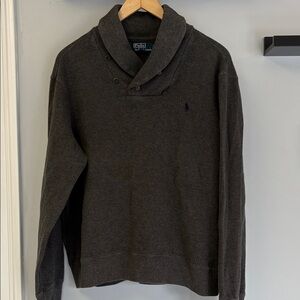 Polo by Ralph Lauren Men’s Shawl Collar Turtleneck Sweater - Charcoal Gray Sz XL